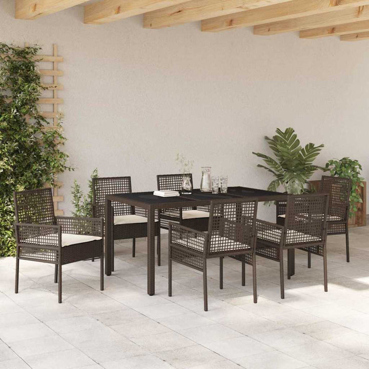 Have Spisebordssæt 7 pcs Brun Poly rattan