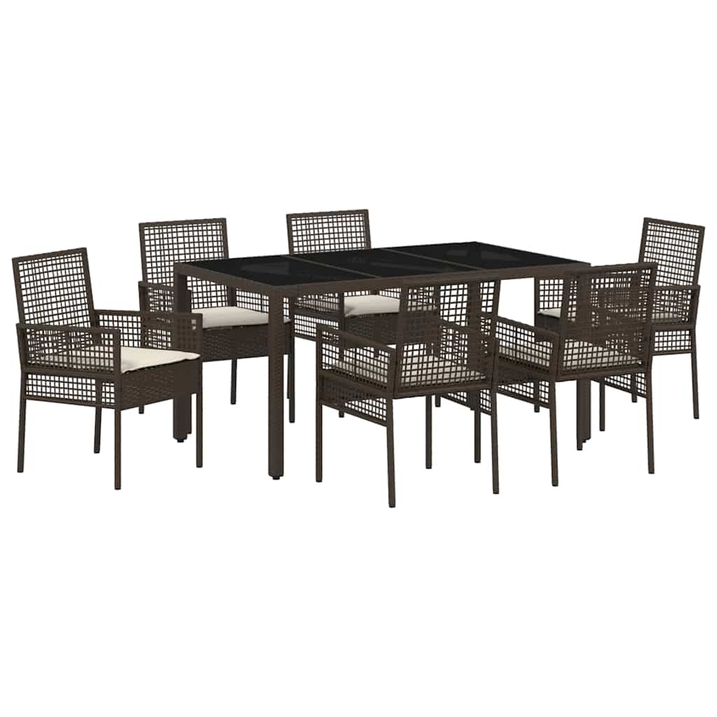 Have Spisebordssæt 7 pcs Brun Poly rattan
