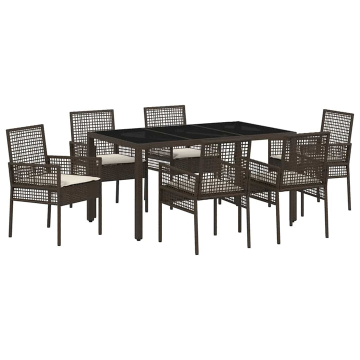 Have Spisebordssæt 7 pcs Brun Poly rattan