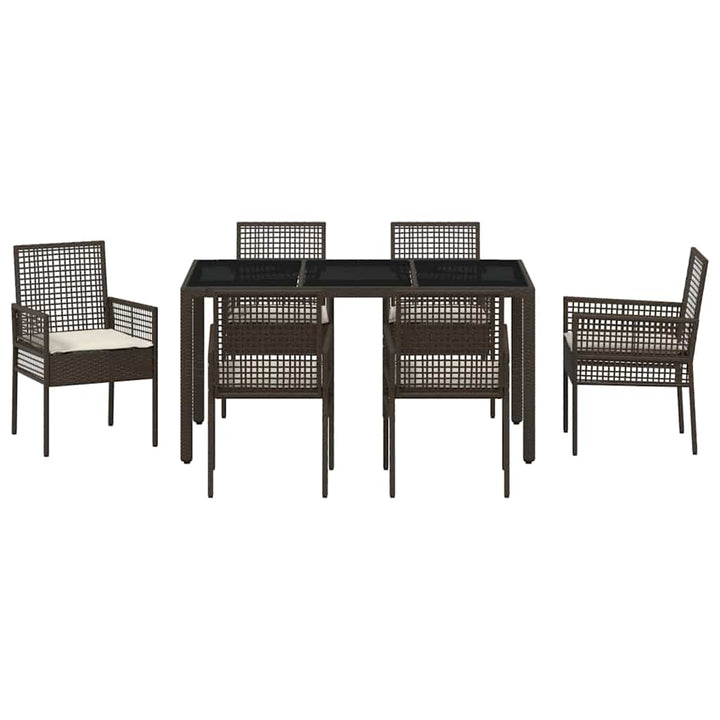 Have Spisebordssæt 7 pcs Brun Poly rattan