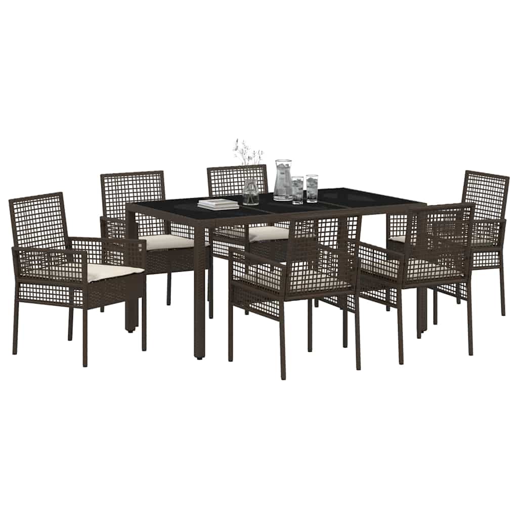 Have Spisebordssæt 7 pcs Brun Poly rattan