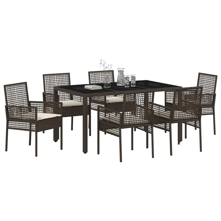 Have Spisebordssæt 7 pcs Brun Poly rattan