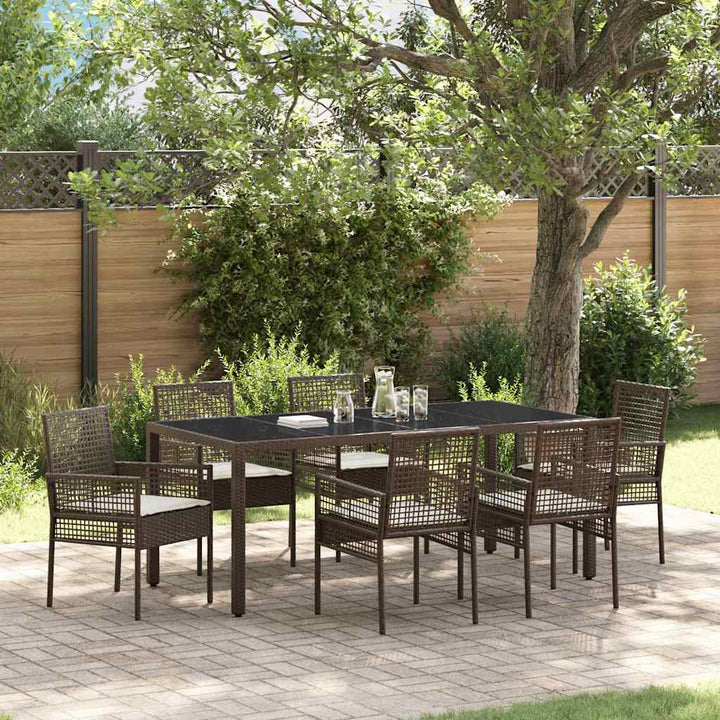 Have Spisebordssæt 7 pcs Brun Poly rattan