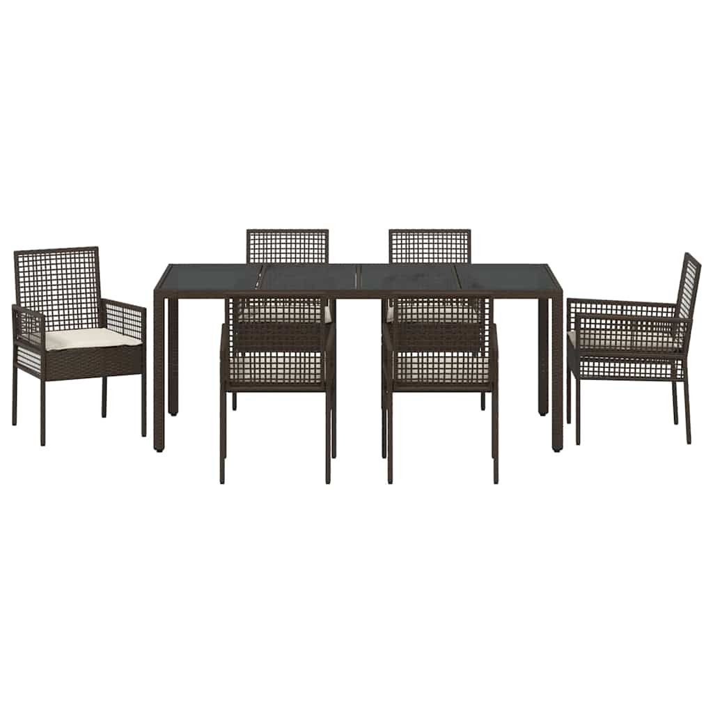 Have Spisebordssæt 7 pcs Brun Poly rattan