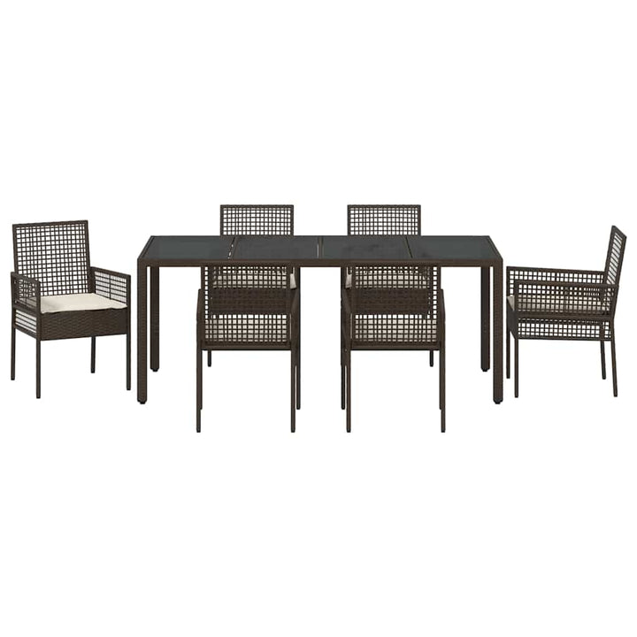 Have Spisebordssæt 7 pcs Brun Poly rattan