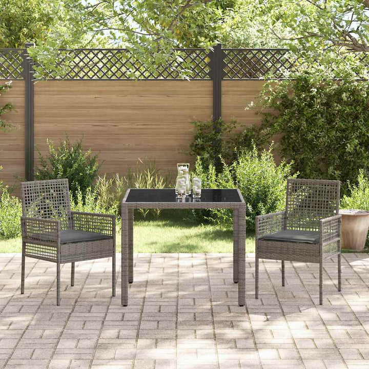 Have Spisebordssæt 3 pcs Grå Poly rattan