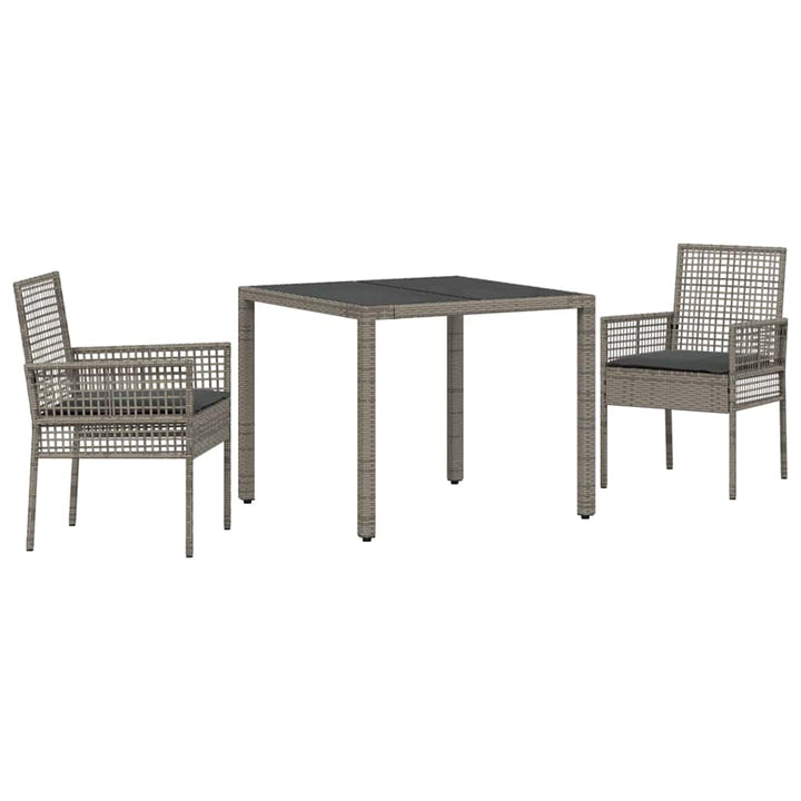 Have Spisebordssæt 3 pcs Grå Poly rattan
