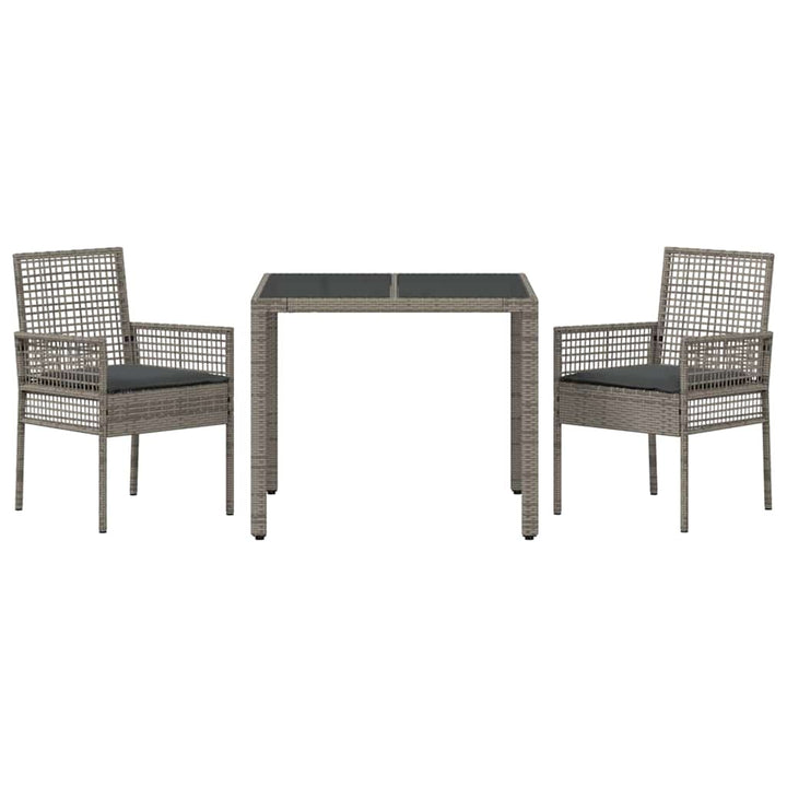 Have Spisebordssæt 3 pcs Grå Poly rattan