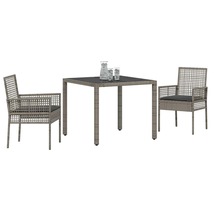 Have Spisebordssæt 3 pcs Grå Poly rattan