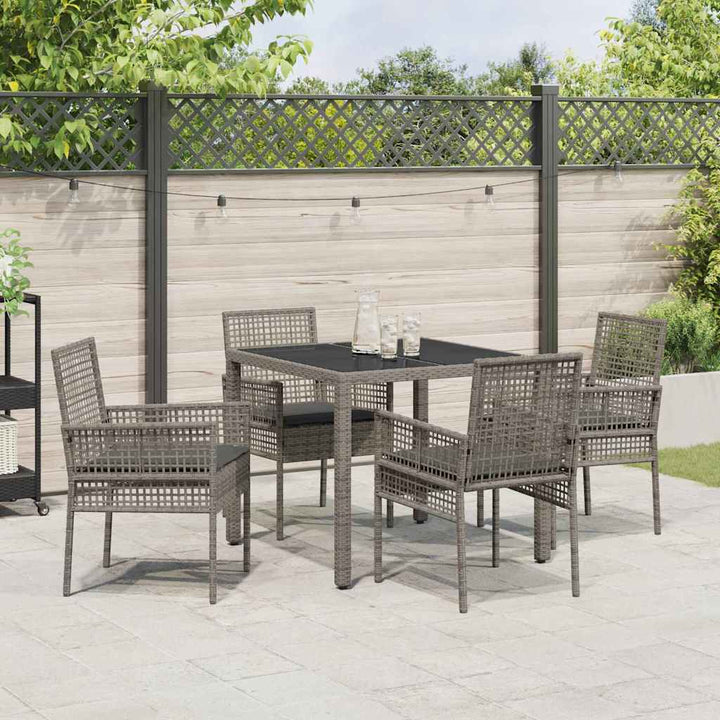 Have Spisebordssæt 5 pcs Grå Poly rattan