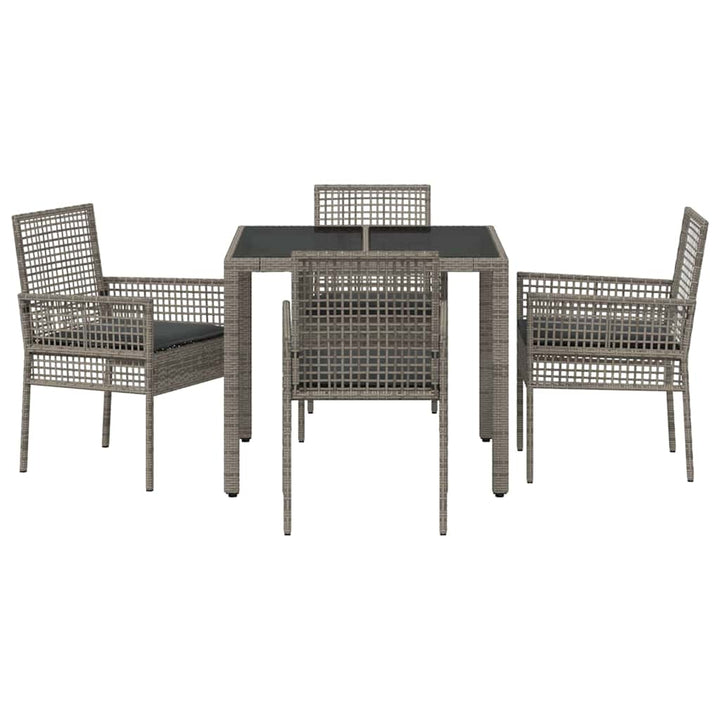 Have Spisebordssæt 5 pcs Grå Poly rattan
