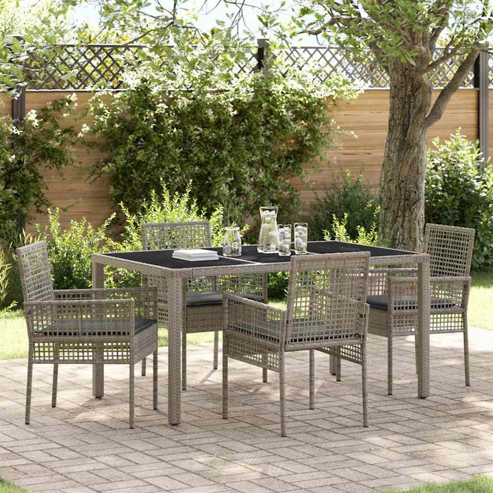 Have Spisebordssæt 5 pcs Grå Poly rattan