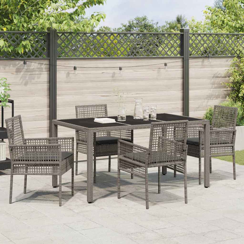 Have Spisebordssæt 5 pcs Grå Poly rattan