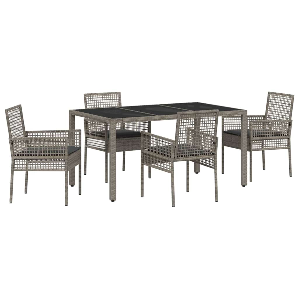 Have Spisebordssæt 5 pcs Grå Poly rattan