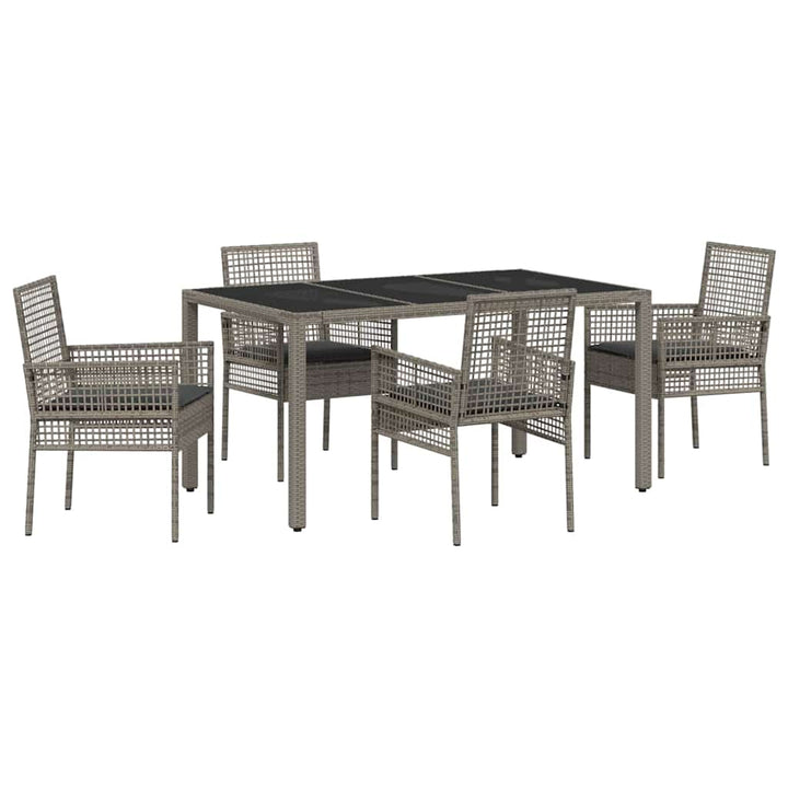 Have Spisebordssæt 5 pcs Grå Poly rattan