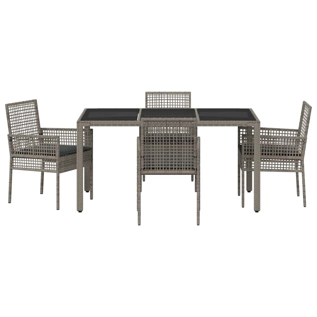 Have Spisebordssæt 5 pcs Grå Poly rattan