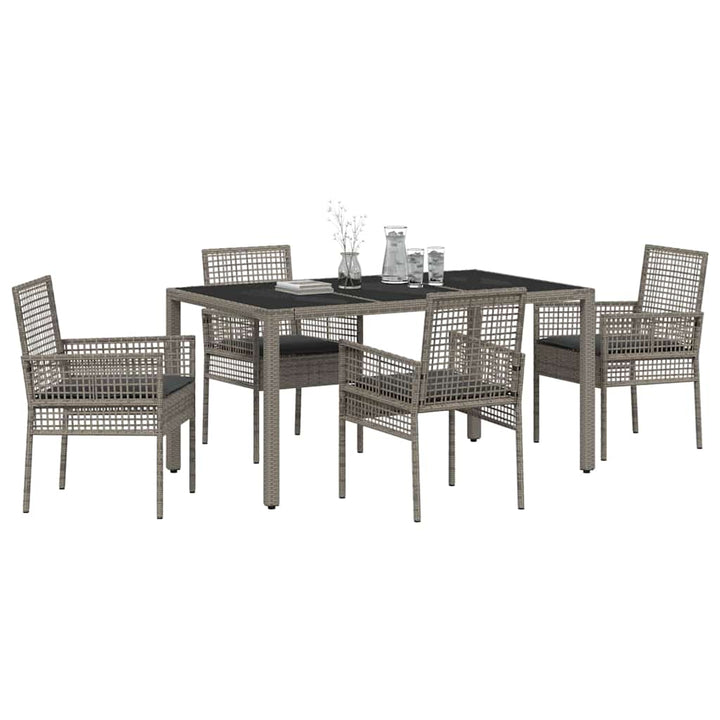 Have Spisebordssæt 5 pcs Grå Poly rattan