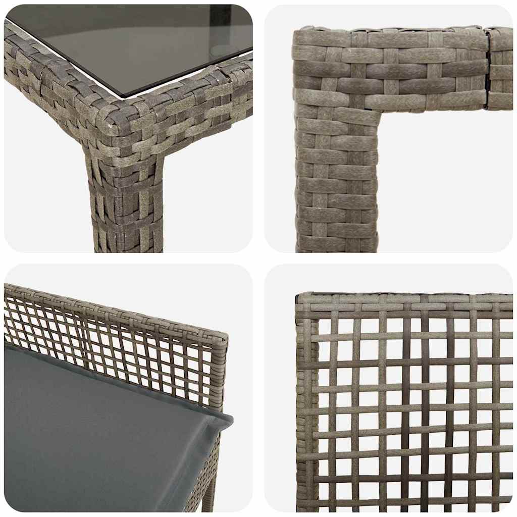 Have Spisebordssæt 9 pcs Grå Poly rattan