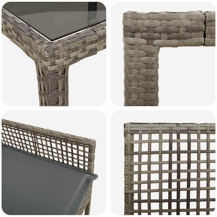 Have Spisebordssæt 9 pcs Grå Poly rattan