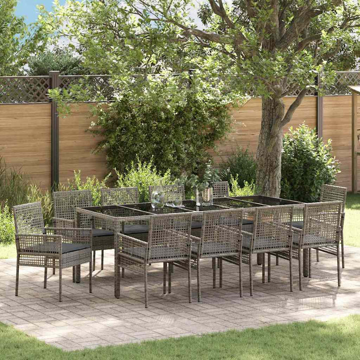 Have Spisebordssæt 11 pcs Grå Poly rattan