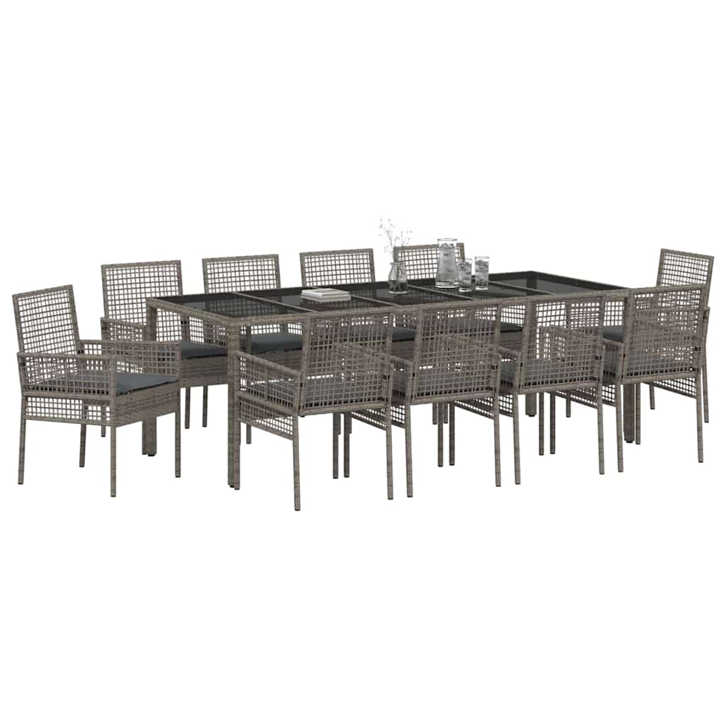 Have Spisebordssæt 11 pcs Grå Poly rattan