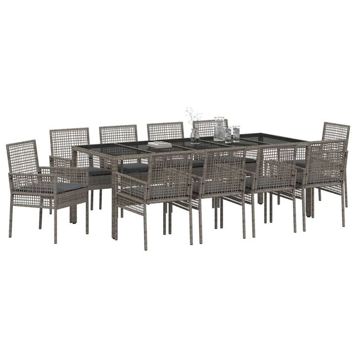 Have Spisebordssæt 11 pcs Grå Poly rattan