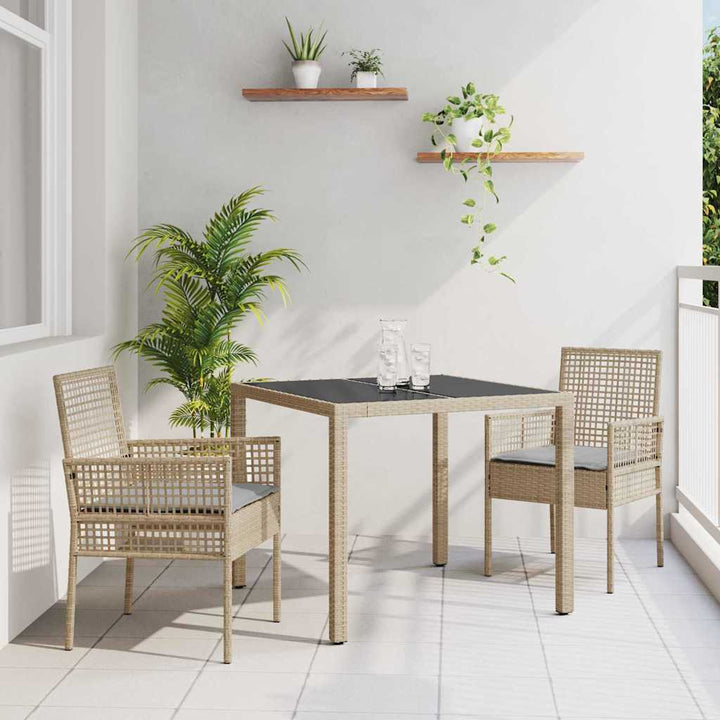 Have Spisebordssæt 3 pcs Beige Poly rattan