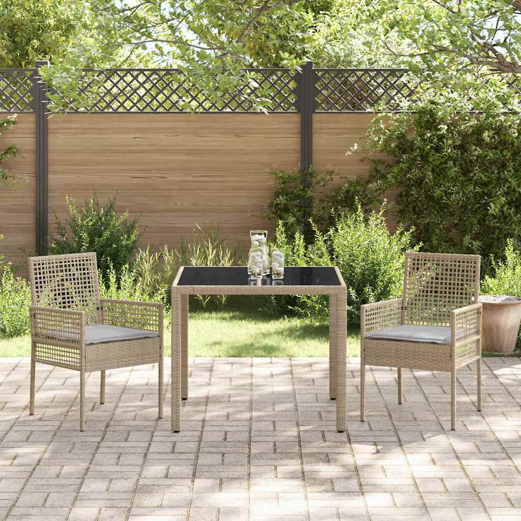 Have Spisebordssæt 3 pcs Beige Poly rattan