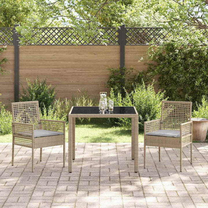 Have Spisebordssæt 3 pcs Beige Poly rattan