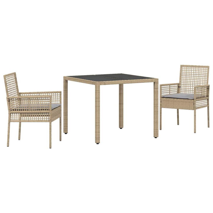 Have Spisebordssæt 3 pcs Beige Poly rattan
