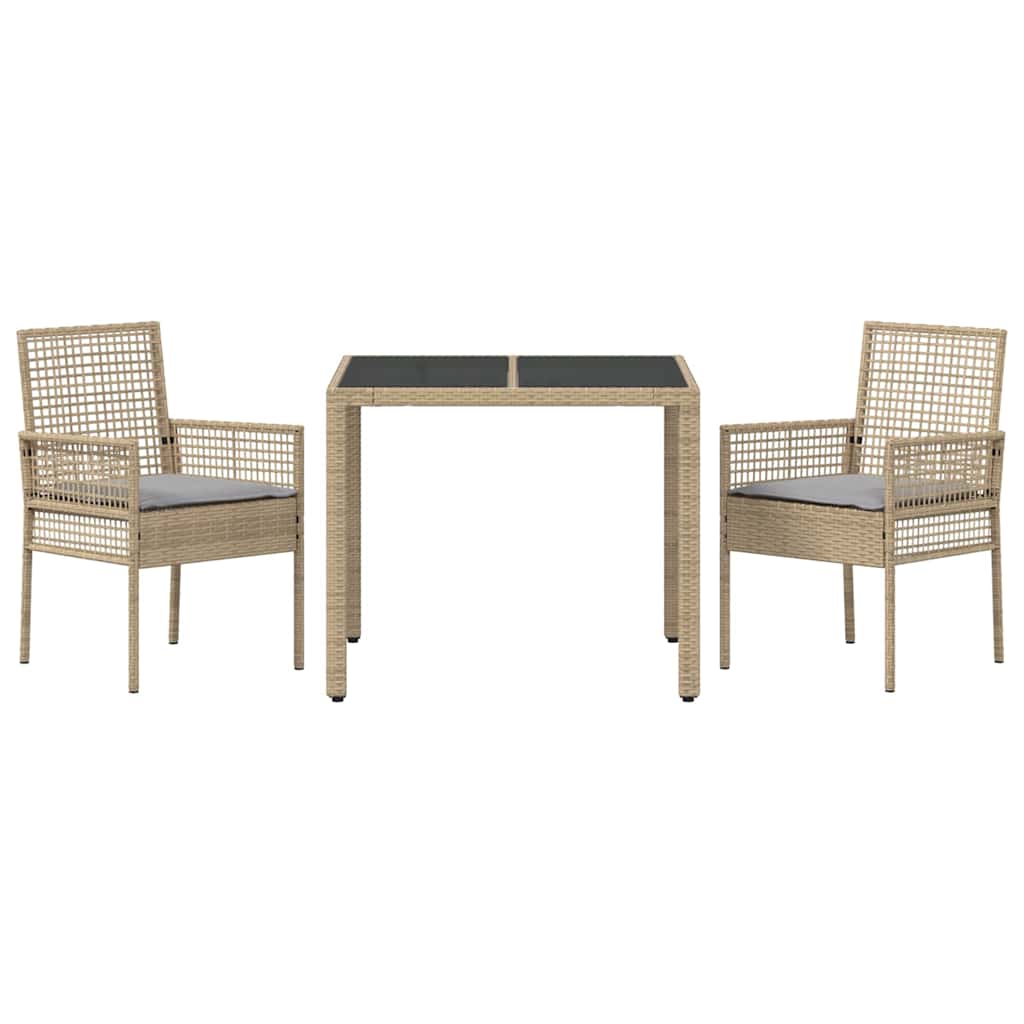 Have Spisebordssæt 3 pcs Beige Poly rattan