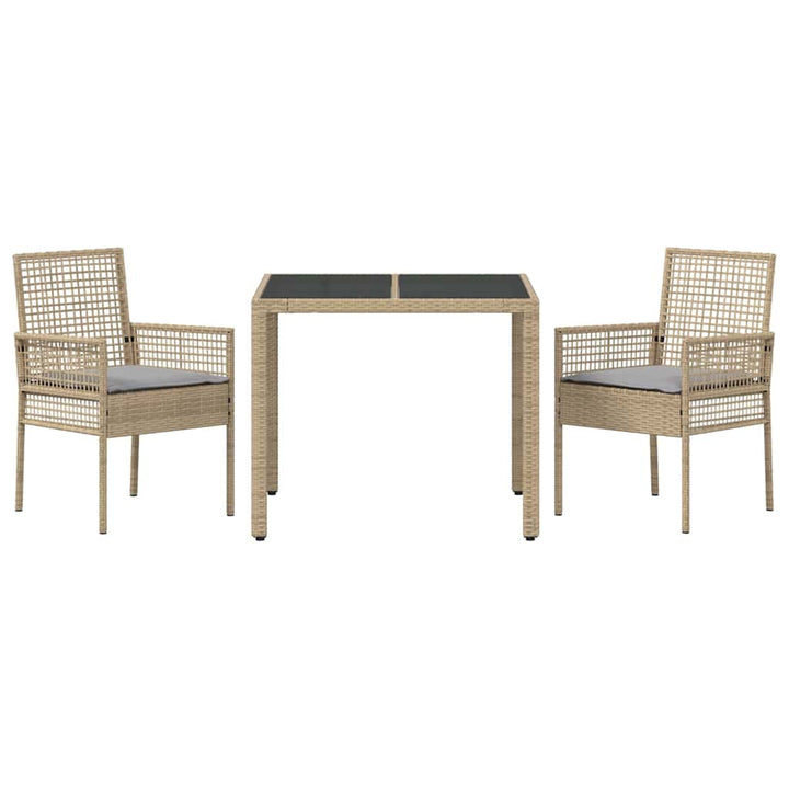 Have Spisebordssæt 3 pcs Beige Poly rattan