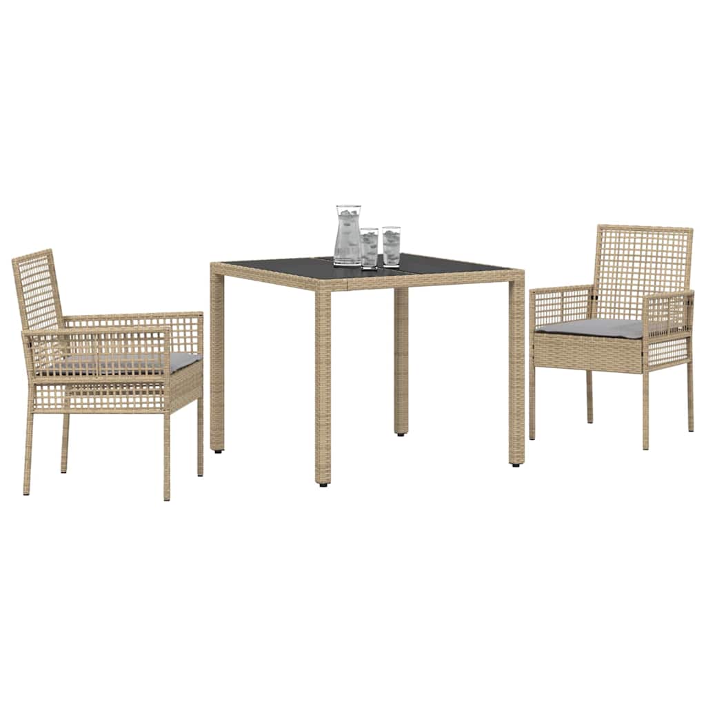 Have Spisebordssæt 3 pcs Beige Poly rattan