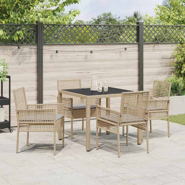 Have Spisebordssæt 5 pcs Beige Poly rattan
