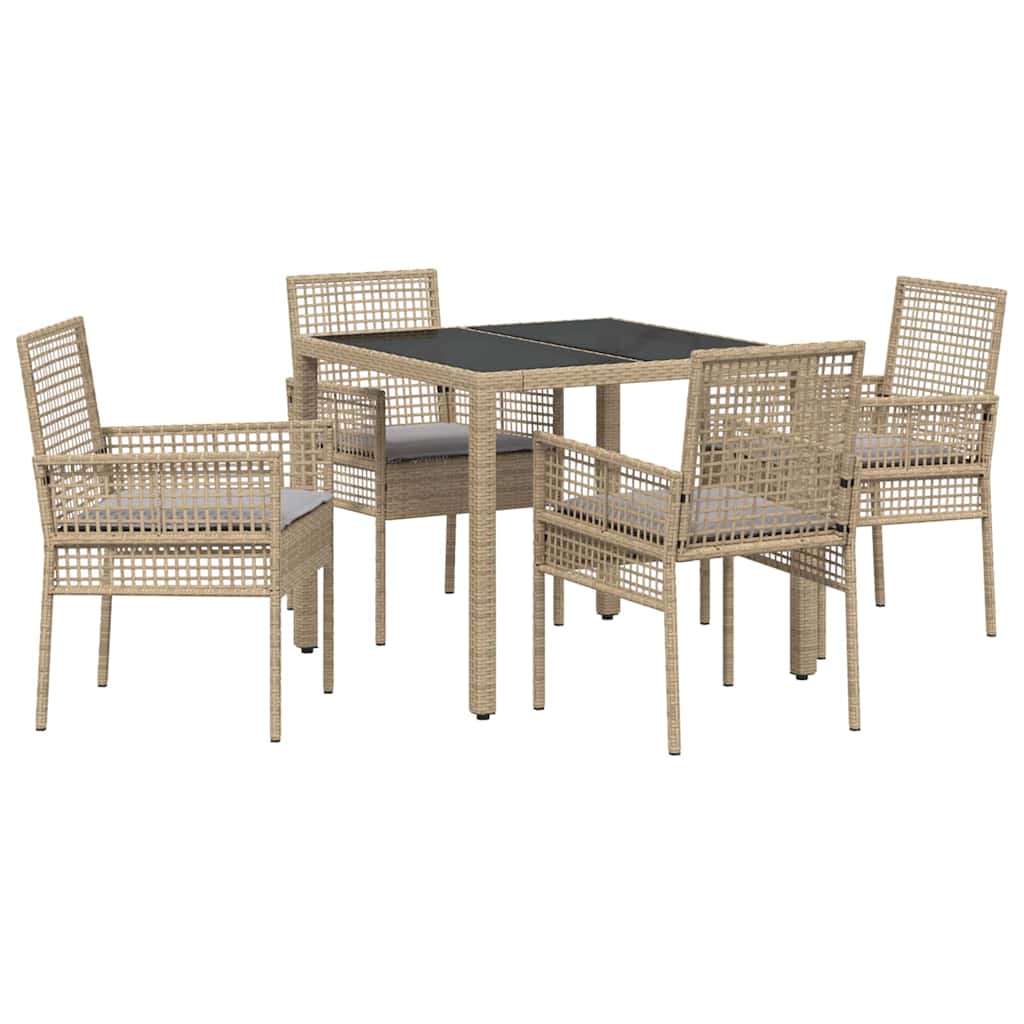 Have Spisebordssæt 5 pcs Beige Poly rattan
