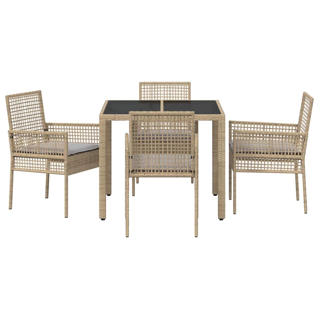 Have Spisebordssæt 5 pcs Beige Poly rattan