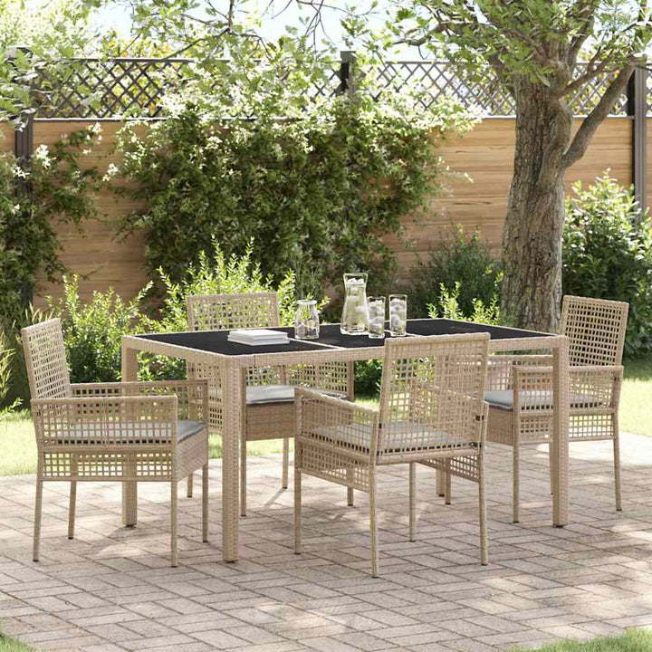 Have Spisebordssæt 5 pcs Beige Poly rattan