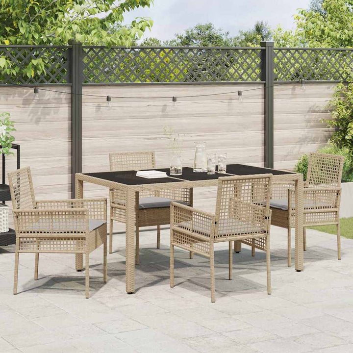 Have Spisebordssæt 5 pcs Beige Poly rattan