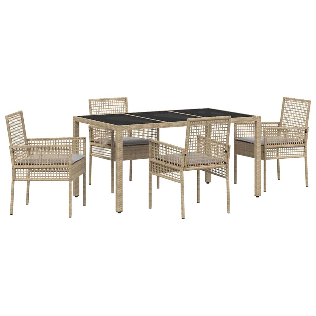 Have Spisebordssæt 5 pcs Beige Poly rattan