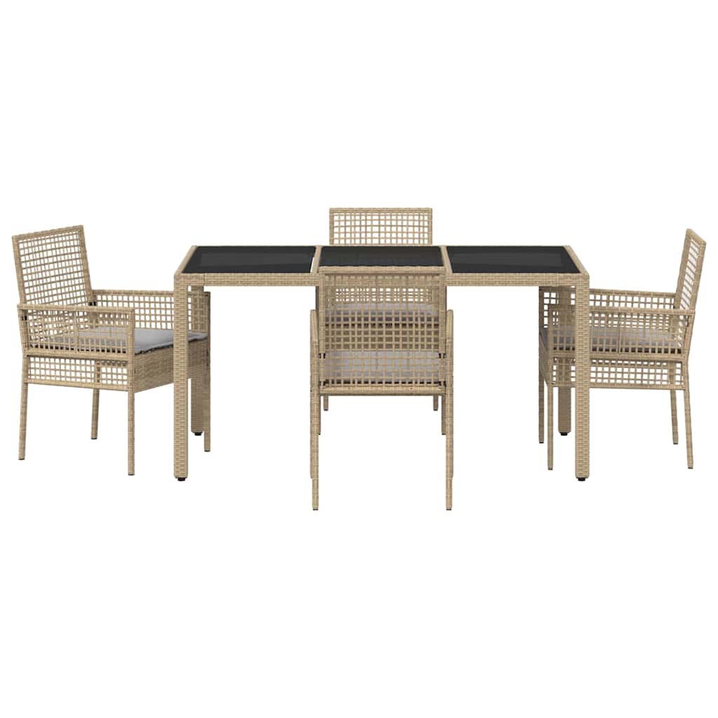 Have Spisebordssæt 5 pcs Beige Poly rattan