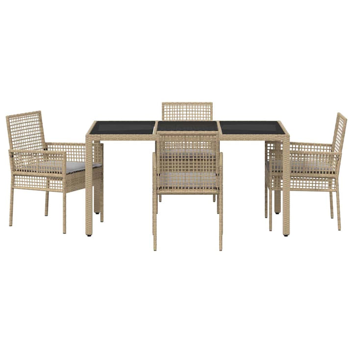 Have Spisebordssæt 5 pcs Beige Poly rattan
