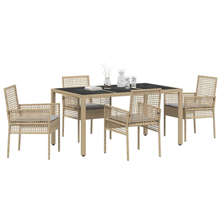 Have Spisebordssæt 5 pcs Beige Poly rattan