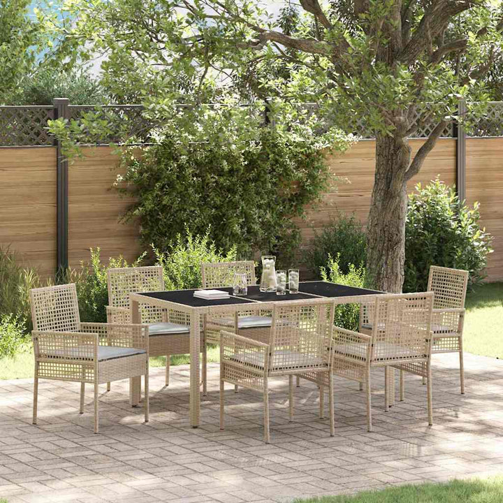Have Spisebordssæt 7 pcs Beige Poly rattan
