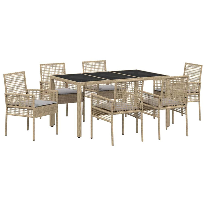 Have Spisebordssæt 7 pcs Beige Poly rattan