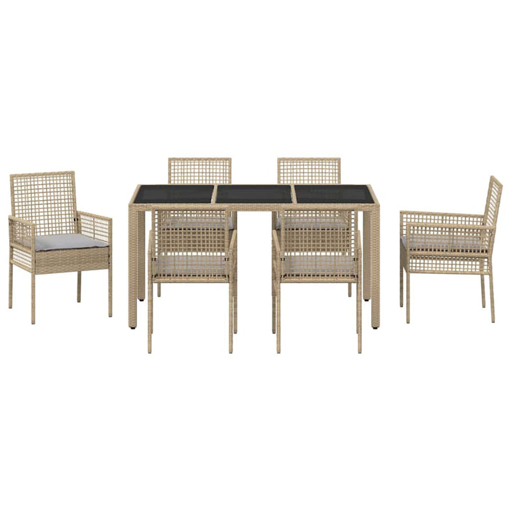 Have Spisebordssæt 7 pcs Beige Poly rattan