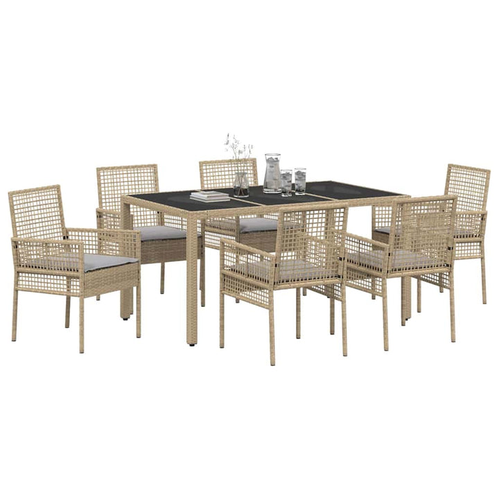 Have Spisebordssæt 7 pcs Beige Poly rattan