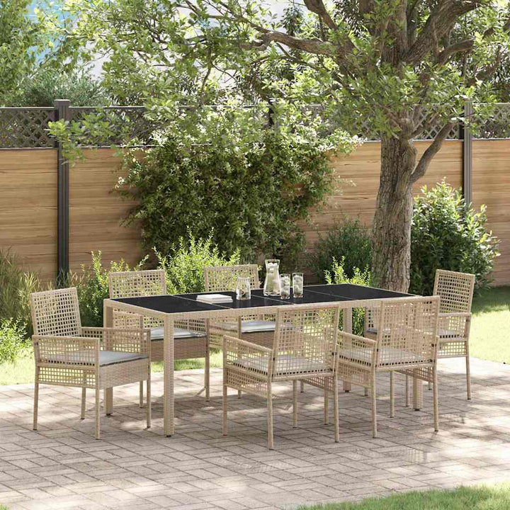 Have Spisebordssæt 7 pcs Beige Poly rattan