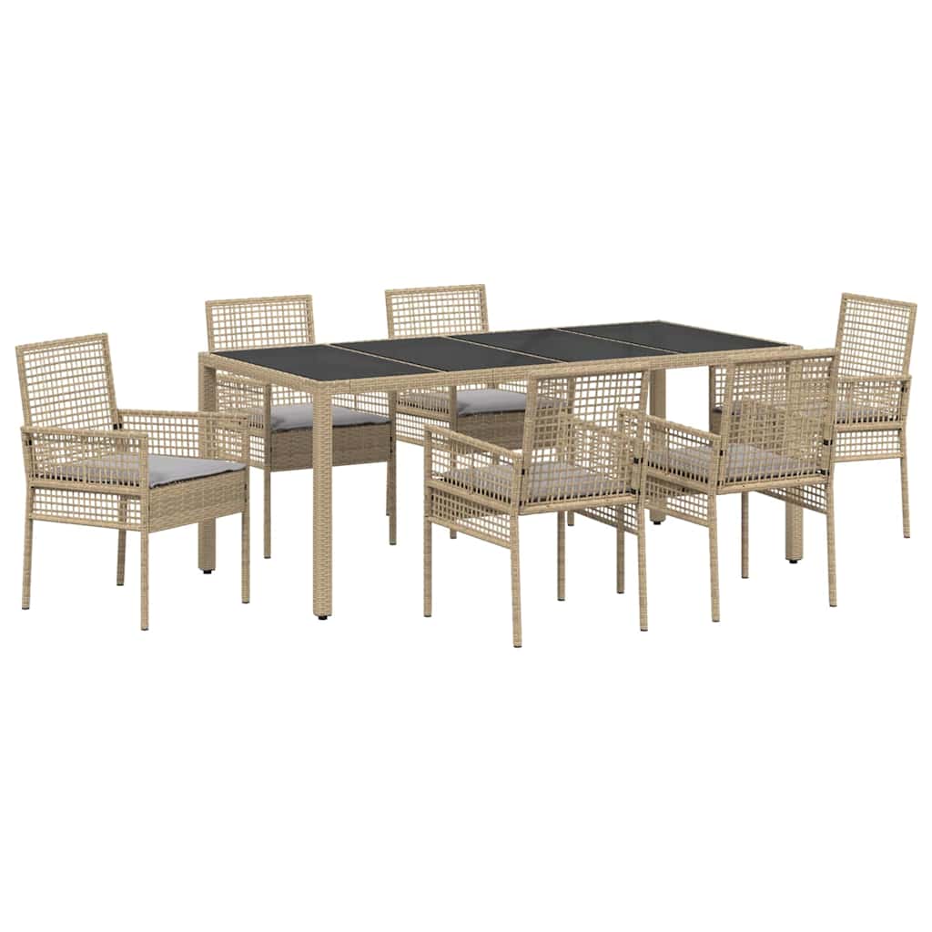 Have Spisebordssæt 7 pcs Beige Poly rattan
