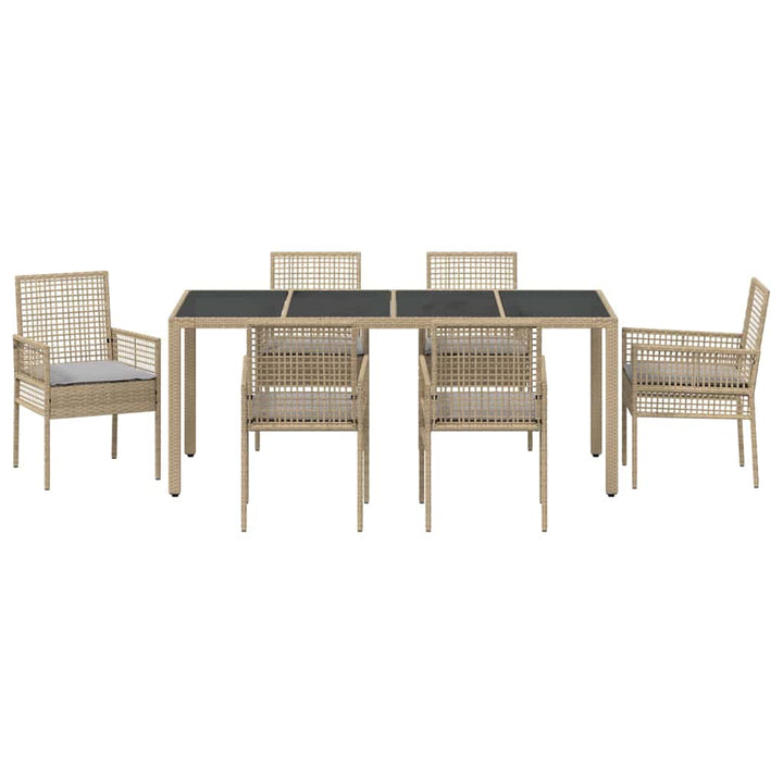 Have Spisebordssæt 7 pcs Beige Poly rattan