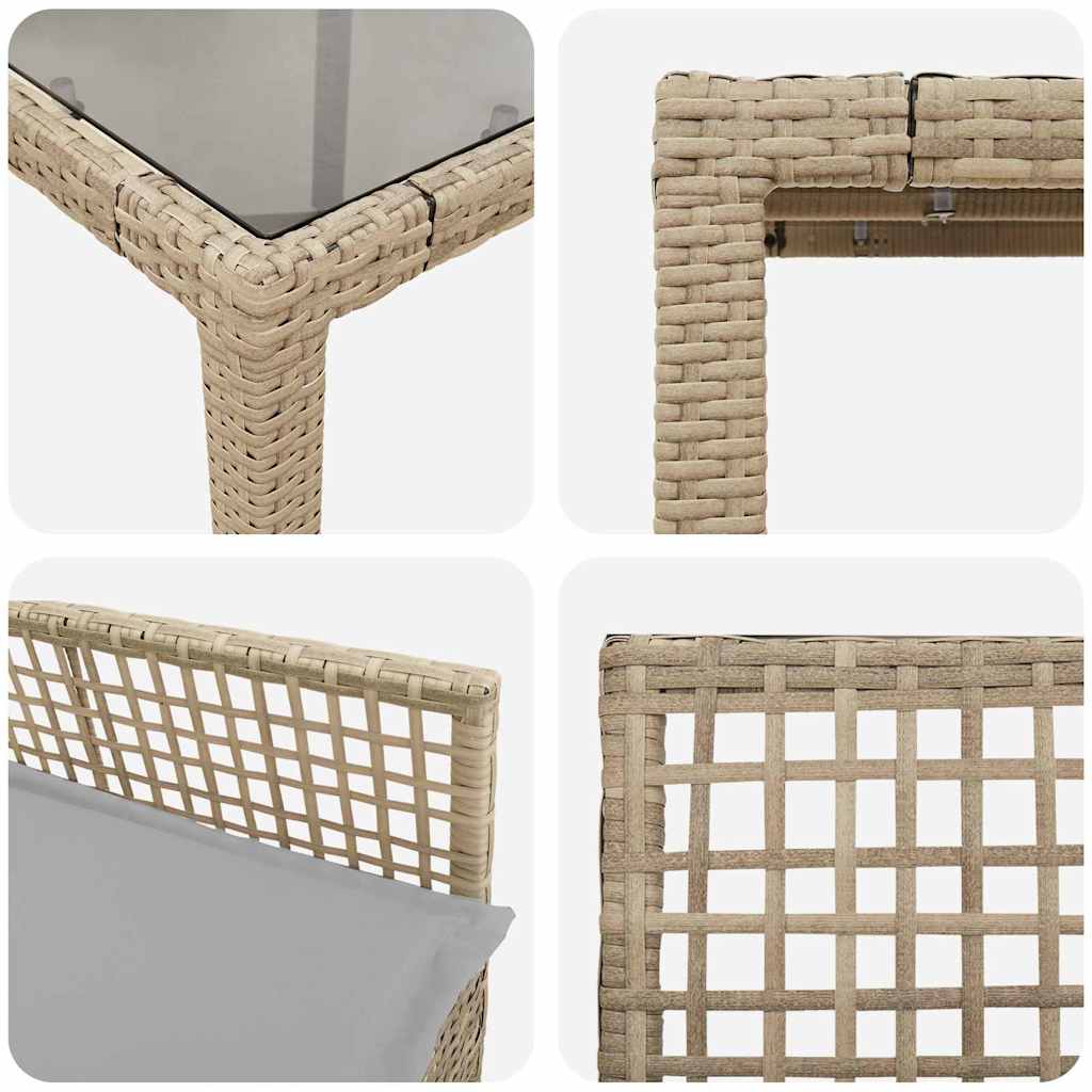 Have Spisebordssæt 9 pcs Beige Poly rattan